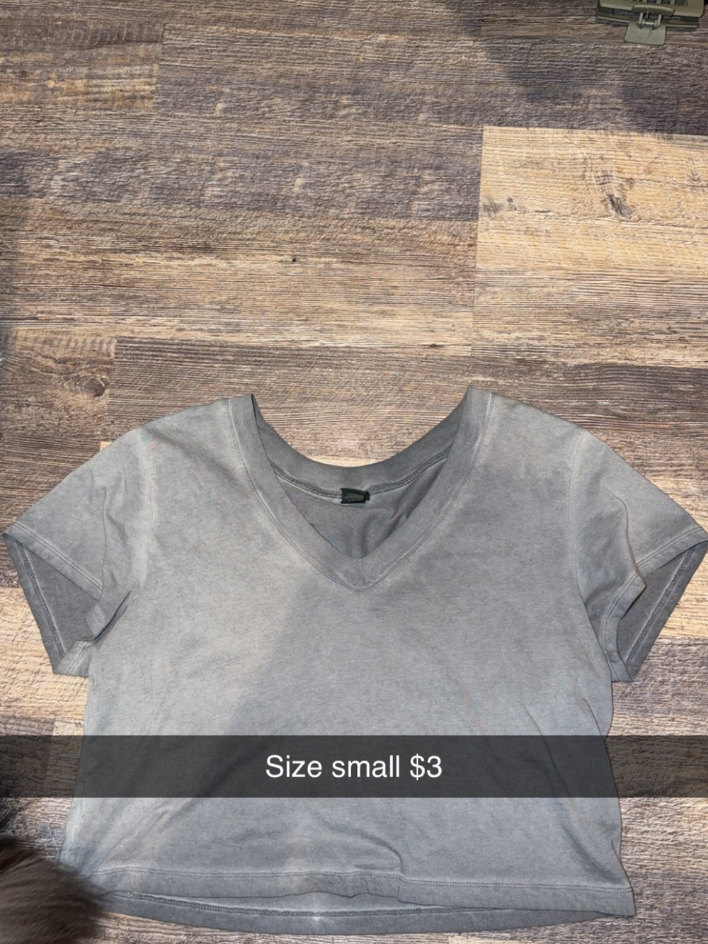 Target Gray V‑Neck Cropped Tee